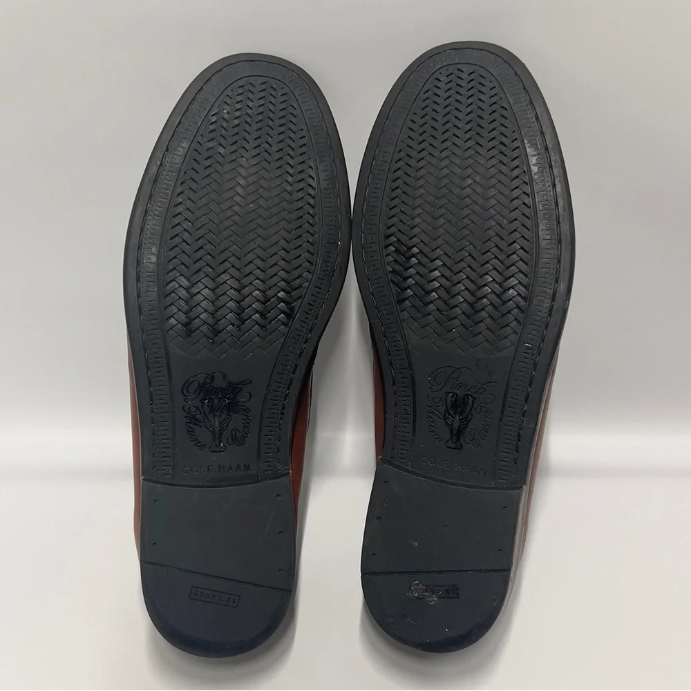 COLE HAAN Men’s Size 9 1/2M Brown Penny slip on  Loafers - Picture 8 of 11